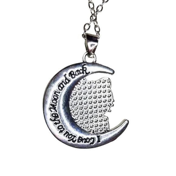 Hello Kitty Crescent Moon Pavé Crystals Love You To The Moon And Back Necklace - Picture 6 of 8